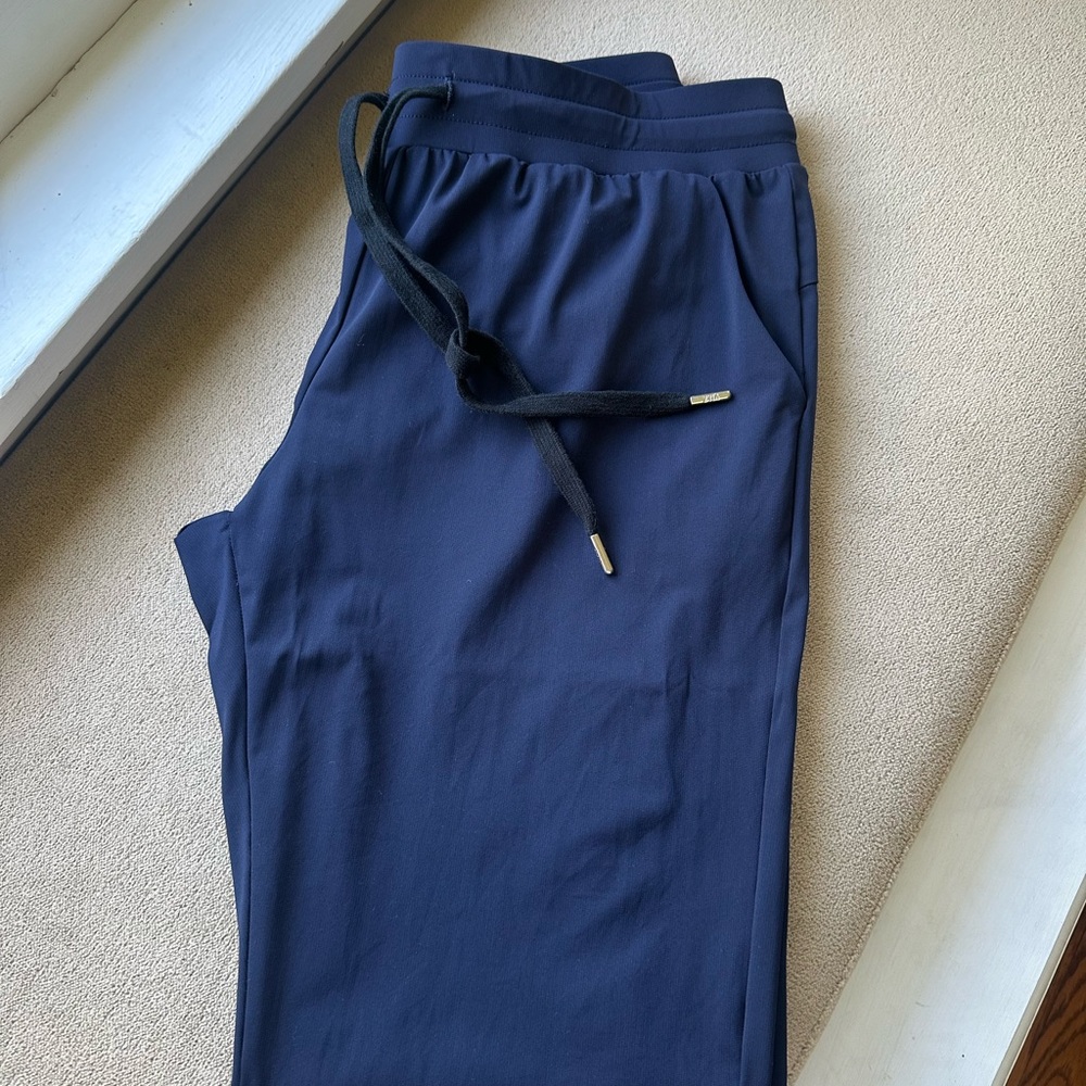 ZYIA Navy Women's Drawstring Joggers with Black Tie